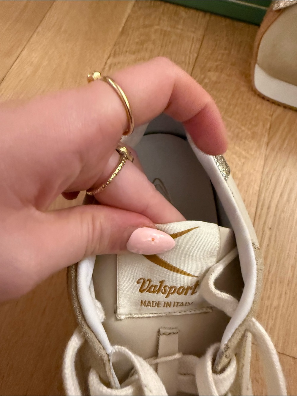 Valsport Beige & Cream Retro Runner Sneakers - Picture 6 of 9